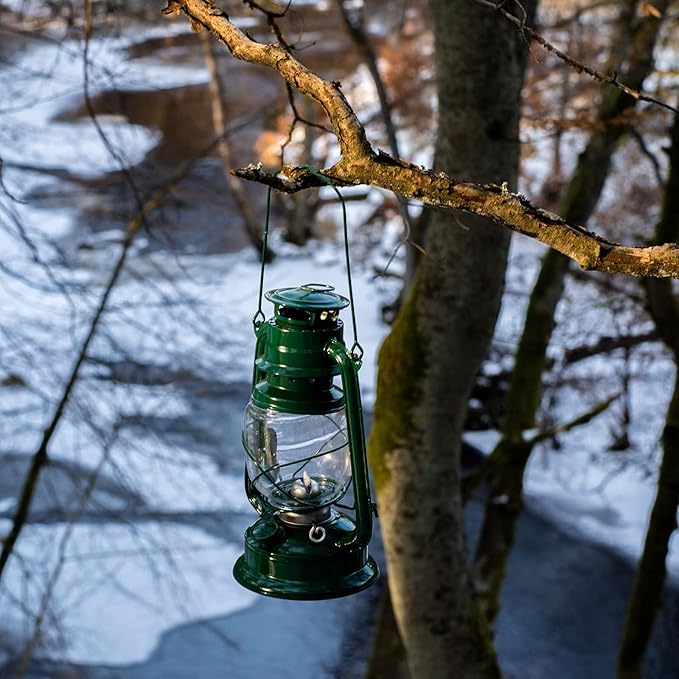 Honoson 4 Pieces Oil Lamp Hurricane Lamp Kerosene Lantern for Indoor Outdoors Decorative Hanging Oil Lantern with Wick for Hiking Emergency Camping Party Decoration (Green,8 Inch)