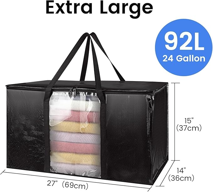 Moving bags (woven type, takeaway style), 94L, black, 6 pieces per pack