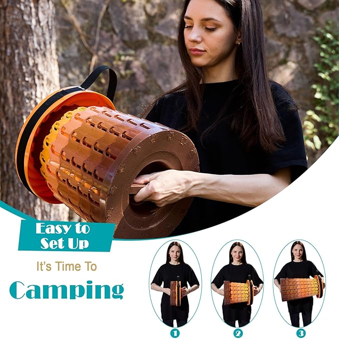 19.7” Heavy Duty Collapsible Stool with Cushion - Portable, Foldable Camping Stool for Adults, Max Capacity 1000lbs