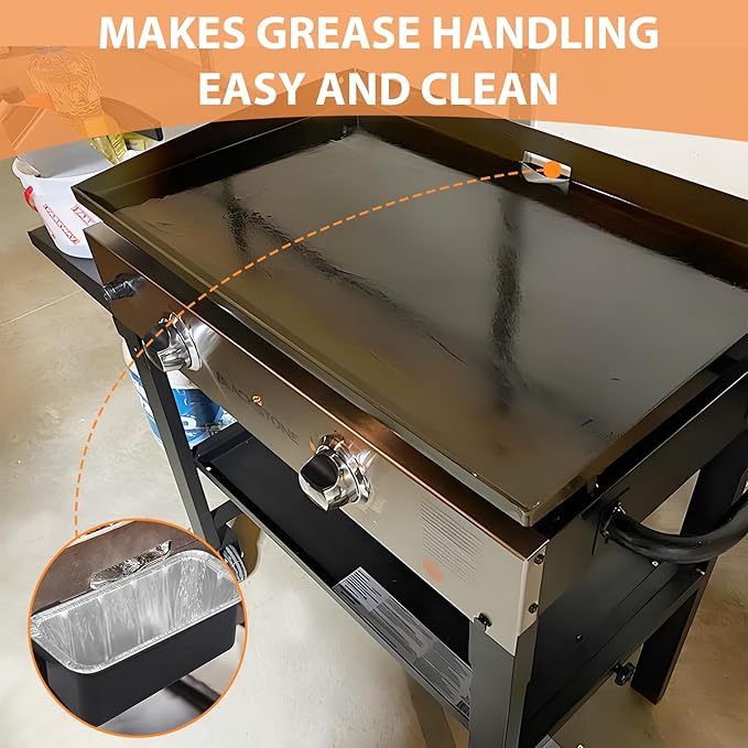 EWFEN 100 Pack Blackstone Griddle Accessories Grease Catcher Cup Liners, Aluminum Foil Drip Pan Disposable for 17" 22" 28" 36" Blackstone Griddle Drip Tray Holder Grill Rear Grease Cup Liners