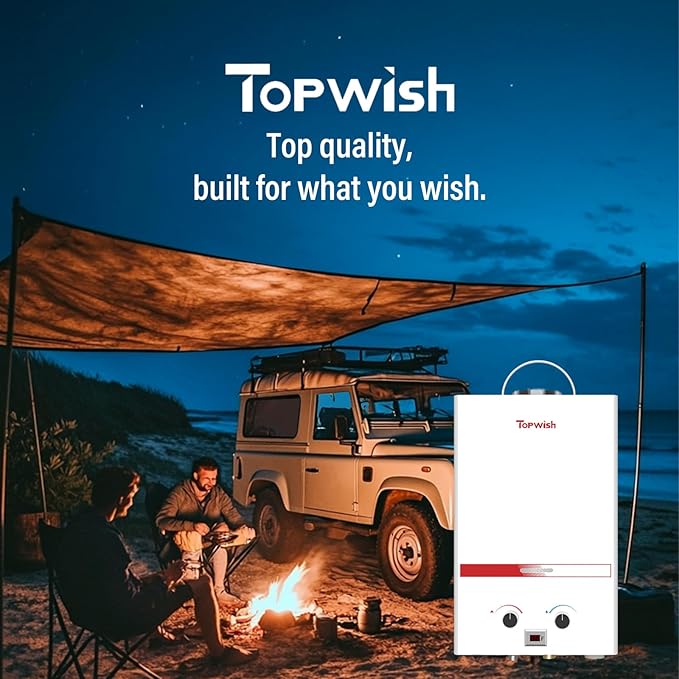Propane Water Heater Tankless, 8L Portable Water Heater,2.11GPM Gas Portable Hot Water Heaters with Multi-Protection, Instant Camping Water Heaters for Camping, Outdoors Shower RV Shower,White