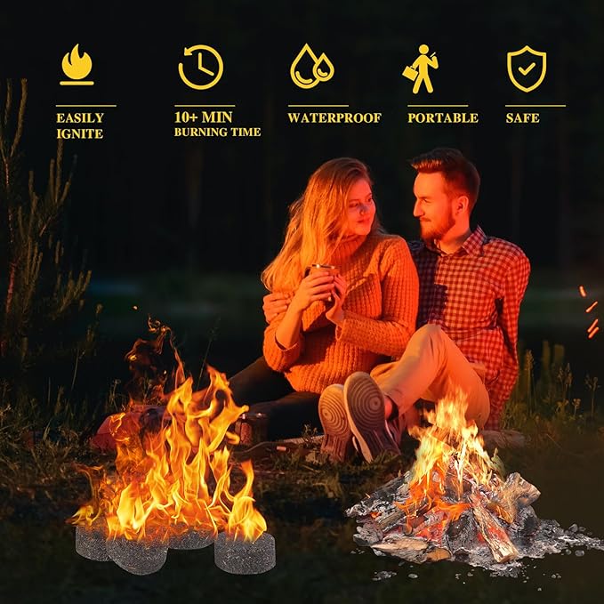 Fire Starters for Solo Stove Mesa, 60 Count BBQ Firestarter and Fireplace Accessories, Pellets for Bonfire and Firepit, Camping, Grilling, Cooking, Campfires, Charcoal, Wood, and Sticks