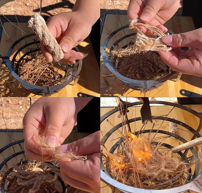 Survival Waterproof Matches Kit – 20/40/60 Fire Matches + Extra Striker in Metal Tin, Waxed Tinder Cords – Stormproof Windproof Fire Starter for Camping & Emergency (1 Tin + Thick Rope)