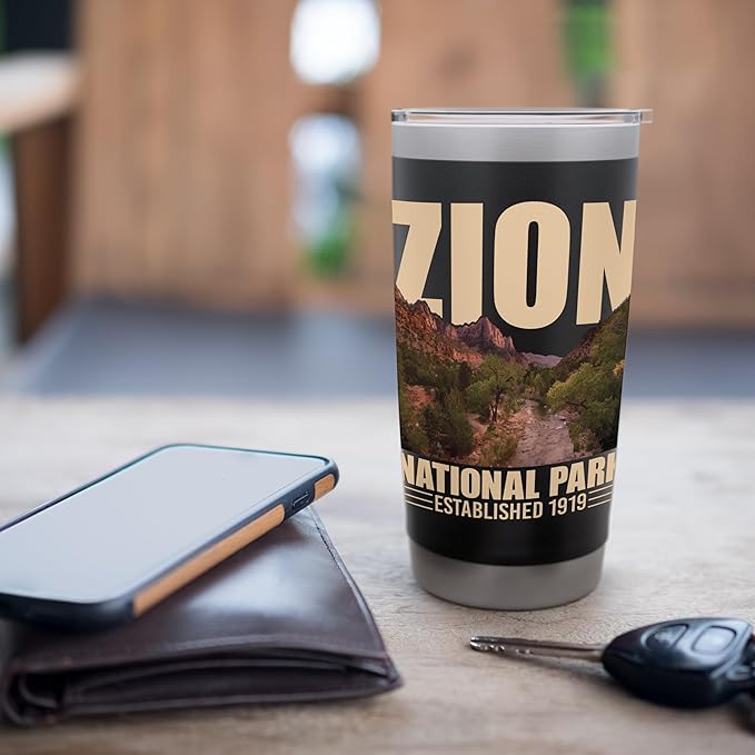 Zion National Park - Retro Hiking & Camping Lover Stainless Steel Insulated Tumbler