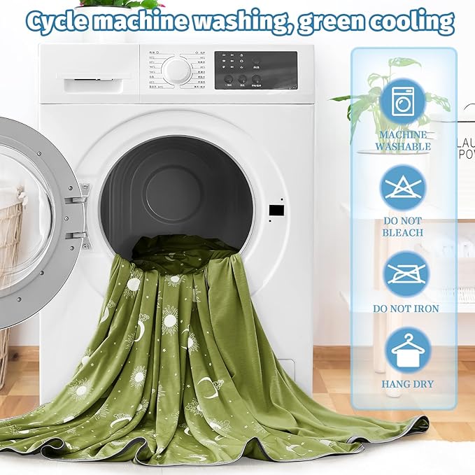 inhand Cooling Blanket King Size (90"x108") - Cooled Blankets for Hot Sleepers Lightweight Breathable Summer Blanket for Sleeping Night Sweats to Keep Cool in The Heat -Wild Fern Green