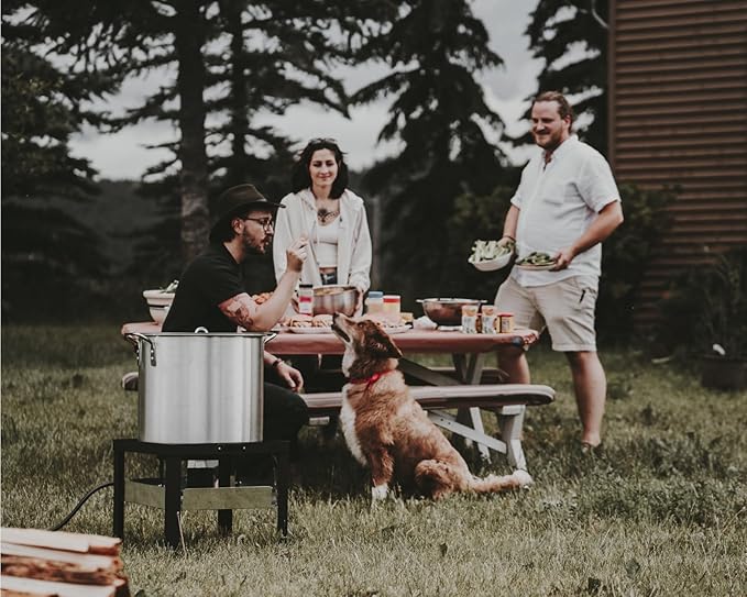 GasOne Seafood Boil Kit with Propane Burner, Propane Regulator, 100Qt Pot with Basket – Heavy Duty Construction Seafood Boil Pot for Outdoor Cooking – Easy to Clean and Durable Crab Boil Pot