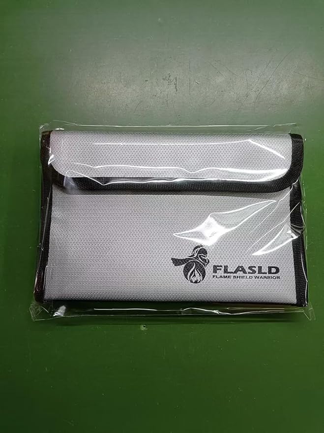 FLASLD Fireproof Money Bags, Fireproof Wallet Pouch, Small Safe Bag for Cash, Valuables & Passport, with Silicone Coating & Zipper Closure (2-Pack Money Bag-8x5”)