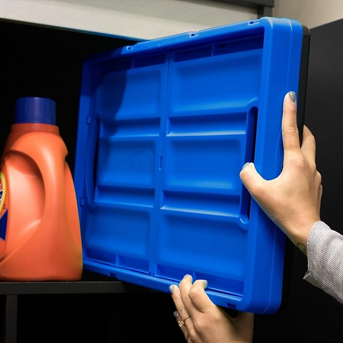 CleverMade Collapsible Storage Bins - Stone 3 Pack 32L - Stackable Containers Heavy Duty Capacity Folding Crates - Space-Saving for Home