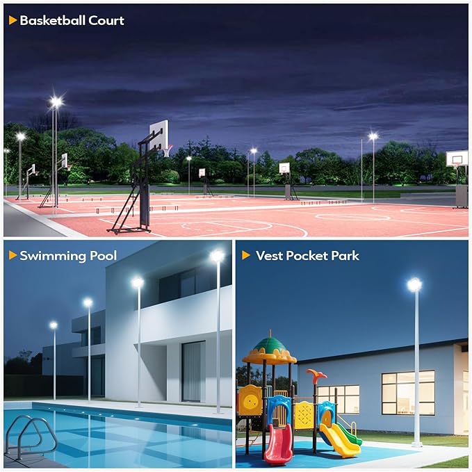 6 Pack LED Flood Lights Outdoor, 100W 10000LM Super Bright Floodlight Outside Work Light with 5.9FT Plug, IP65 Waterproof 6000K Outdoor LED Flood Light for Garage, Yard, Lawn, Garden