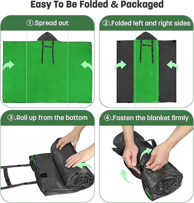 Catalonia Waterproof Stadium Blanket, Windproof Wearable Poncho for Football Sideline & Sports Events for Fans, Portable, Durable Outdoor Blanket for Camping & Tailgating