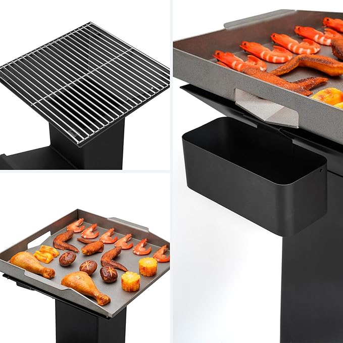 Stanbroil 3 in 1 Rocket Stoves with Grill Rack, Griddle and Pot Cooking Stand, Heavy Duty Wood Burning Stoves for Cooking, Camping wood Stove Kit for Off-Grid Supply, Outdoor Grilling Event