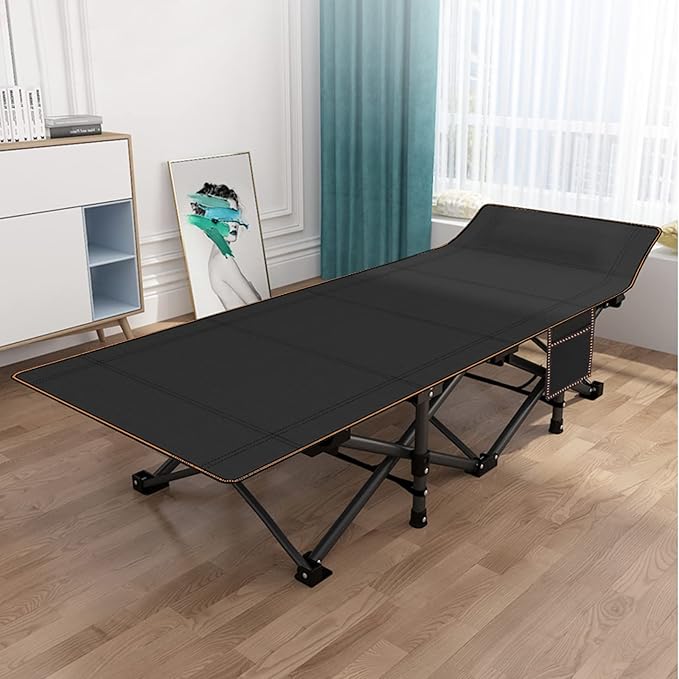 LILYPELLE Folding Camping Cot, Extra Wide Heavy Duty Sleeping Cots with Carry Bag, Double Layer Oxford Portable Travel Camp Cots for Home, Office Nap and Outdoor Beach