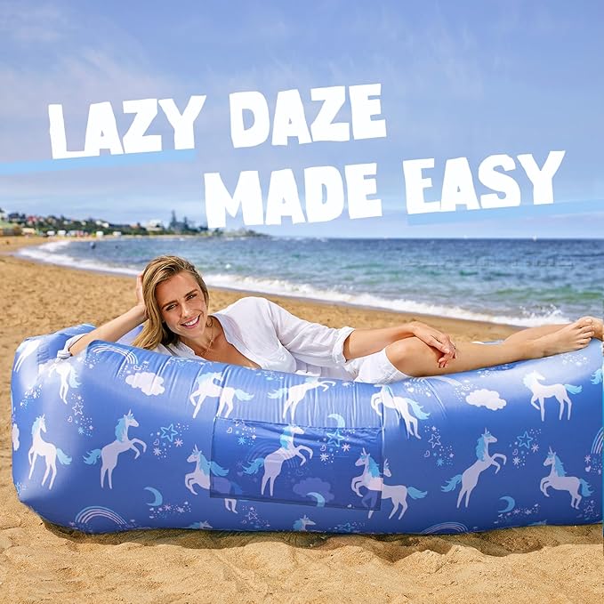 AlphaBeing Inflatable Lounger Beach Chair Accessories, Air Sofa Hammock Inflatable Couch for Camping Backyard Lakeside with Compression Sacks, Ideal Outdoor Gifts for Adults