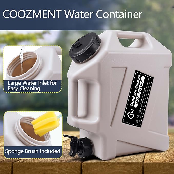 3.2 Gallon/5 Gallon Water Containers with Spigot, BPA Free Water Jug, Military Green Water Tank, Multifunction Water Storage Containers for Camping Outdoor Hiking,Emergency Stroage