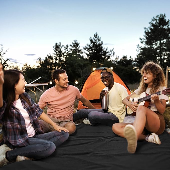 Fleece Waterproof Outdoor Blanket, Windproof Stadium Blanket for Camping, Picnics, and Sports Stay Dry and Comfortable 80"x58"