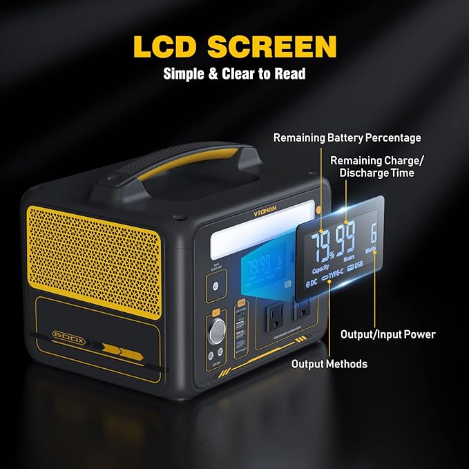 VTOMAN 939Wh Portable Power Station Bundle with Extra Battery & 200W Solar Panel Included - Up to 1200W Solar Power Generator for Home Backup, Off-grid, Road Trip, RV, Camping, Fishing, Emergencies