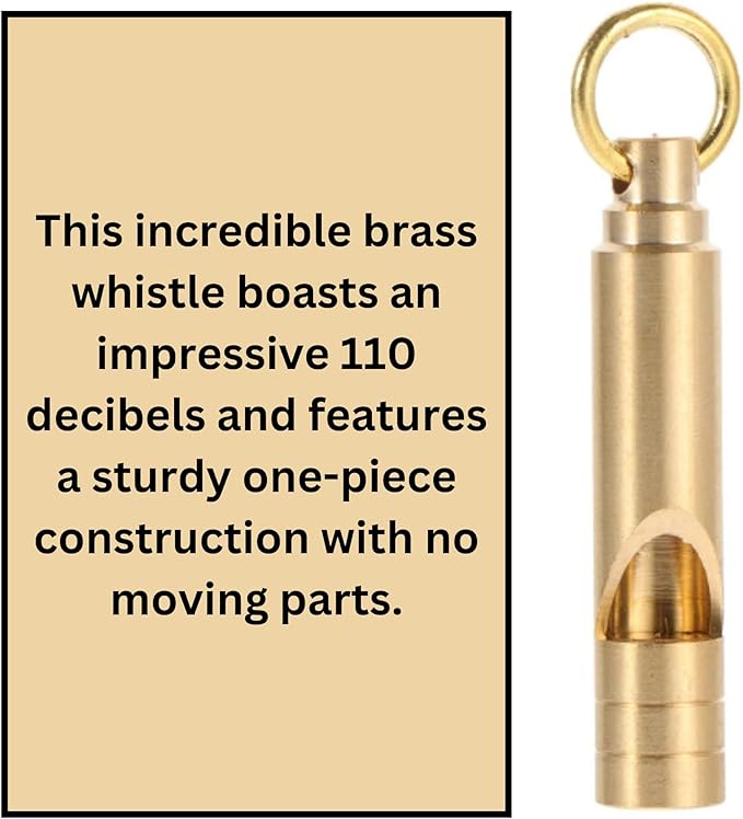 Brass Whistles 4 Pack, Emergency Survival Whistles Loud Safety Whistles for Adults, Self-Defense Whistle for Outdoor Activities, Distress Signal, Emergency Whistle for Hiking, Survival