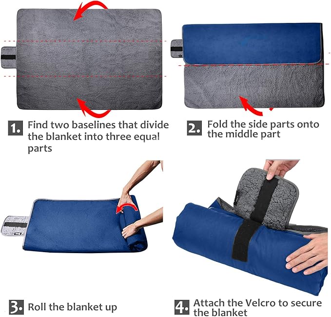 Tirrinia Large Waterproof Outdoor Blanket, Soft Warm Windproof Stadium Blanket with Sherpa Fleece and Foldable for Outdoor Sport, Baseball, Football, Beach, Concerts, Car