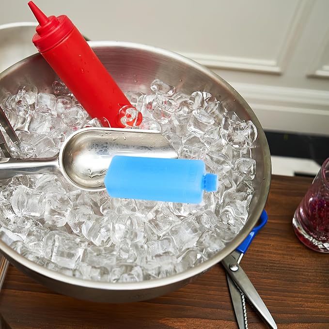 YARNOW 4pcs Ice Packs for Air Conditioner - Reusable Freezer Blocks, Easy to Use, Blue, 1.6 x 1.2 x 4.5 Inch