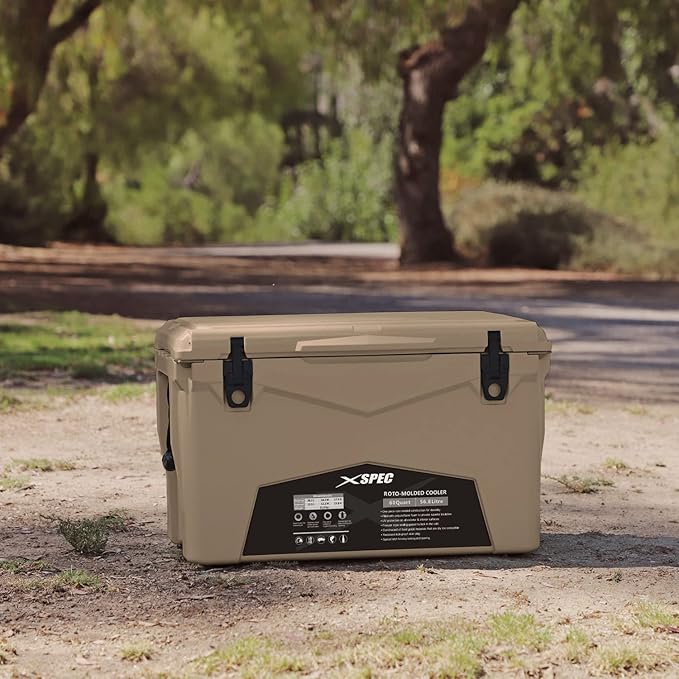 Xspec 60 Qt XL Roto Molded High Performance Camping Cooler Ice Chest | Extra Large Pro Tough Durable Outdoor Overland Rotomolded Hard Cooler