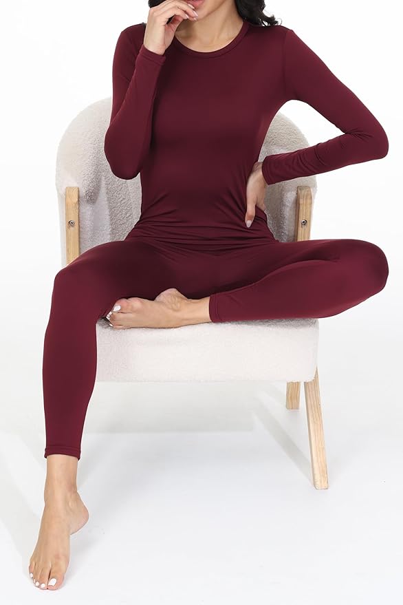 Thermal Underwear for Women Long Johns Base Layer Lounge Pajamas Top Bottom Sets Cold Weather Winter