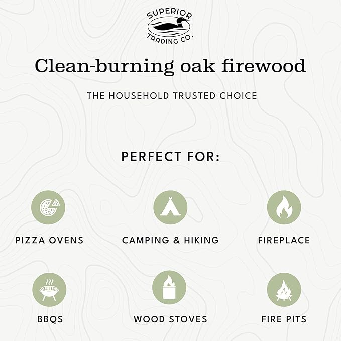 Superior Trading Oak Mini Fire Wood w/Fire Starter Pods, Winter Fireplace Starter, Wood Stove, USDA Cert 4-5??Kiln Dried Firewood, USA Made, 10-11 lbs in Plastic Storage Box