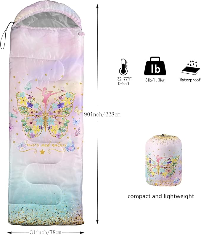 BSNTHO Camping Sleeping Bags,3 Season Warm & Cool Weather,Lightweight,Waterproof Sleeping Bags for Adults & Kids,Traveling,and Outdoors,Camping Gear Equipment