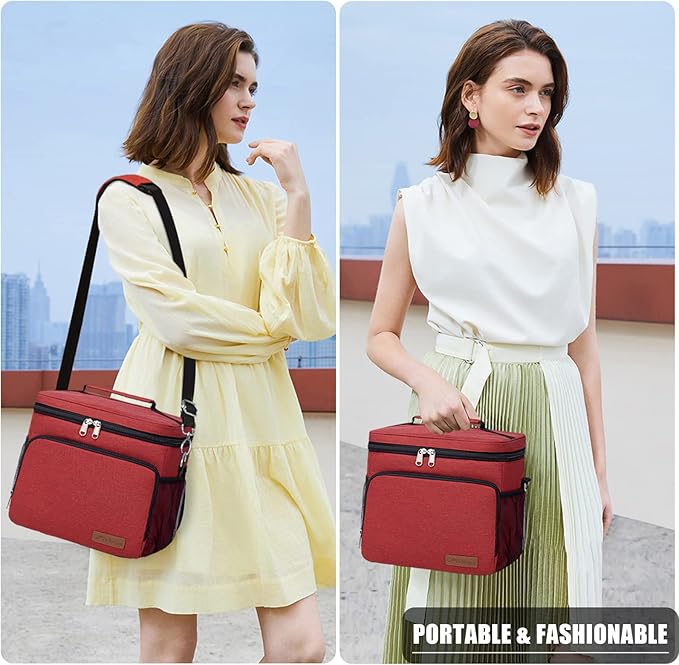 TuErcao Insulated Cooler Bag 6/24 Can Collapsible Leakproof Soft Sided Cooler for Car, Portable Foldable Small Ice Chest for Beach Camping Picnic Travel, 5/15qt Lunch Box for Men Work