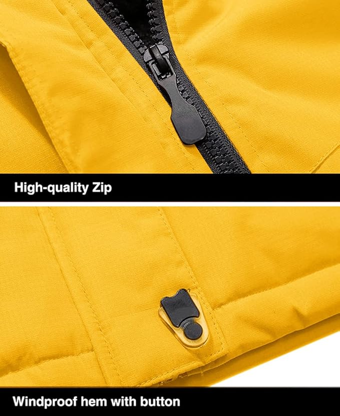 MAGCOMSEN Men's Winter Coats Water Resistant Ski Snow Jacket Warm Fleece Jacket Parka Raincoats With Multi-Pockets