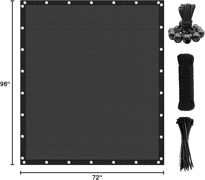 Artpuch 90% Sun Shade Cloth, 6 x 8 FT Pergola Shade Cover Canopy with Grommets, Sun Screen Fabric Tarp for Patio, Outdoor, Garden, Backyard, Dark Grey