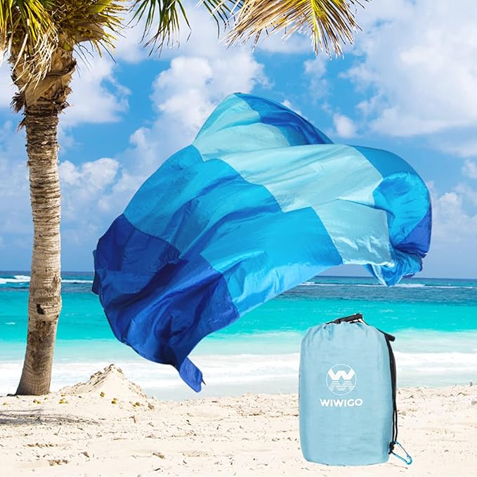 Beach Blanket Waterproof Sandproof Beach Mat 79" X 83"/10'x9'for 2-8 Adults Quick Drying Outdoor Picnic Mat Beach Accessories for Travel, Camping, Hiking