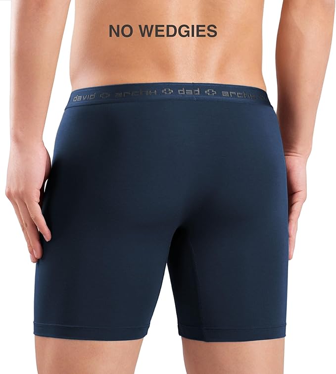 DAVID ARCHY Men's Underwear Ultra Soft Modal Dual Pouch Trunks Ball Pouch Bulge Enhancing Boxer Briefs for Men 3 or 4 Pack