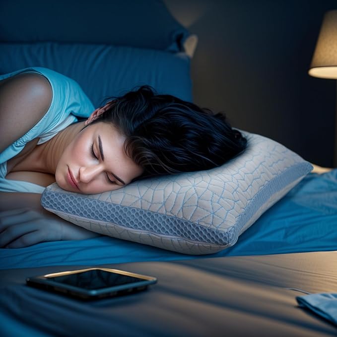 Shredded Memory Foam Pillow, Bed Pillows for Sleeping on Back, Stomach and Side Sleeper, Adjustable Pillows with Washable Cover (King - 2 Packs)