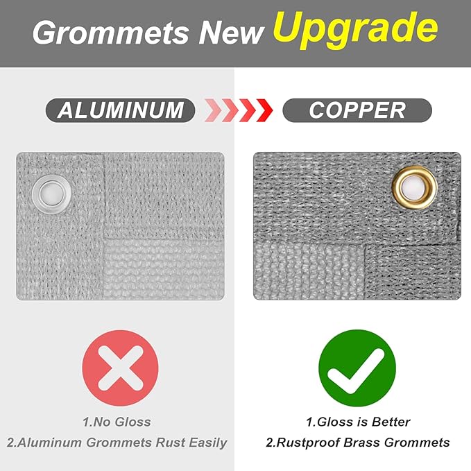 Cool Area Sun Shade Cloth with Grommets 13×24 FT Shade Panel Shade Tarp Screen Fabic for Outdoor Patio Pergola Cover Deck Garden, Silver (Customized)