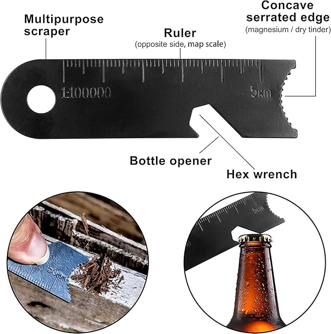 Magnesium Flint Fire Starter, Survival Fire Blocks with Striker for Camping/Hiking/Emergency