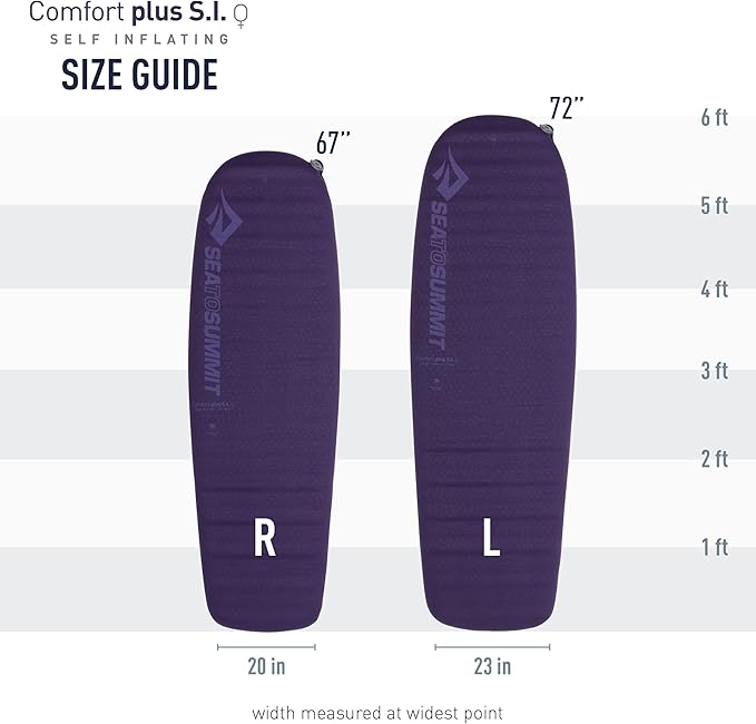 Sea to Summit Comfort Plus Self-Inflating Foam Sleeping Pad for Camping