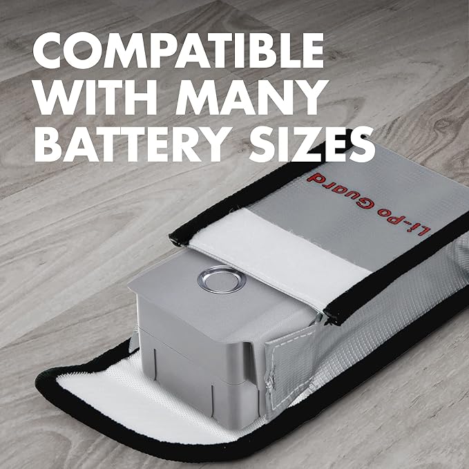 Tenergy 2 Pack, Fire Retardant Lipo Bags, Battery Bags for Charging and Storage, 5.5x3.5x2 inches Each