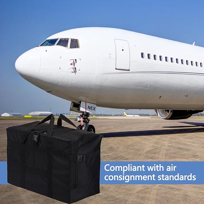 Travel Duffel Bag,75L For Spirit Airlines Foldable Travel Duffle Bag Tote,RicoRich Carry on Luggage Sport Duffle for Weekender/Vacation/Camping/Beach/Tent(Black)