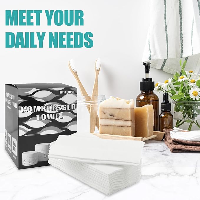 200PCS Compressed Towel Tablets Mini Disposable Compressed Towel Tablets,Bulk Coin Tissues,Disposable and portable face towels suitable for travel, Camping, Sports, Beauty Salons, Home use