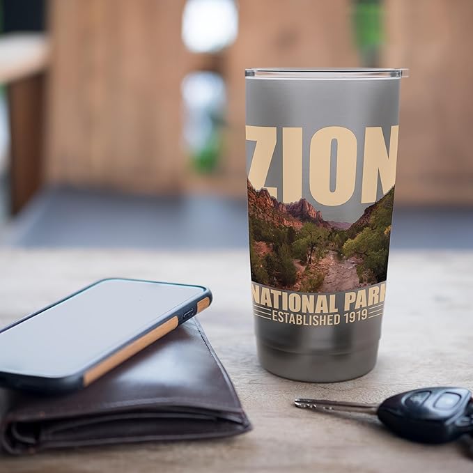 Zion National Park - Retro Hiking & Camping Lover Stainless Steel Insulated Tumbler