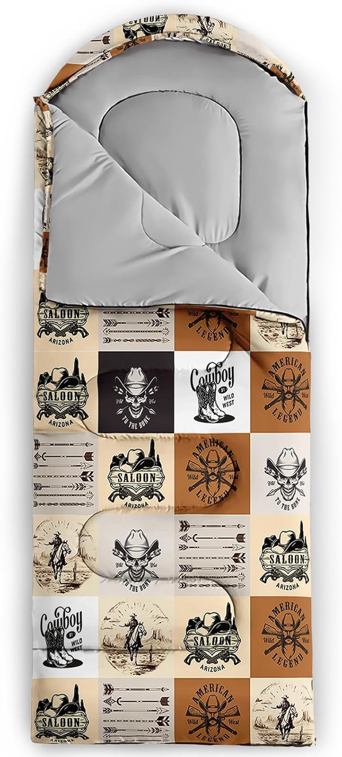 Sleeping Bags for Adults and Kids,3D Printing Camping Sleeping Bag for Girls Boys Lightweight Waterproof Cold/Warm 3-Season,Outdoor Travel with Compression Bags