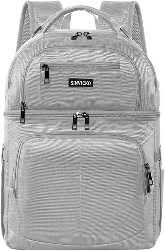 Insulated Cooler Backpack,Double Deck Leakproof Cooler Bag,Insulated Backpack Cooler Lunch Backpack for Men Women