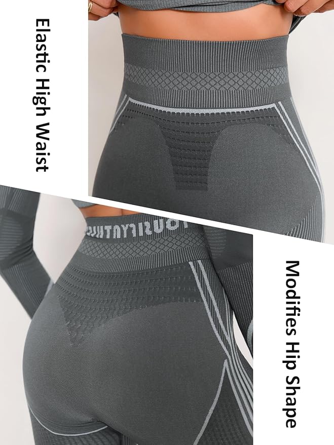 Yousify Womens Thermal Underwear Ski Breathable Warm Base Layer Winter Long Johns Top Bottom Sets for Cold Weather