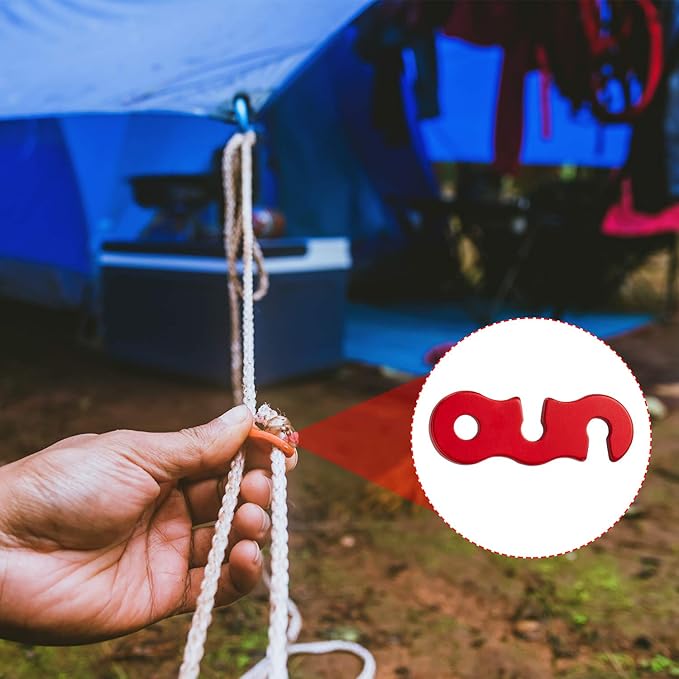 SATINIOR Guyline Tensioner Aluminum Alloy Tent Cord Paracord Tensioner Guy Line Rope Adjusters Cam Jam Cord Tighteners for Outdoor Tent Camping Hiking Accessories