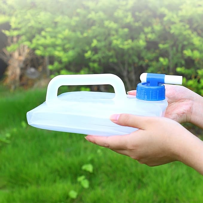 2 Pack 5.3 Gallon Collapsible Container with Spigot, Foldable Water Jug Portable Camping Water Storage Carrier Jug for Outdoors Hiking Backpack & Emergency, Food Safe