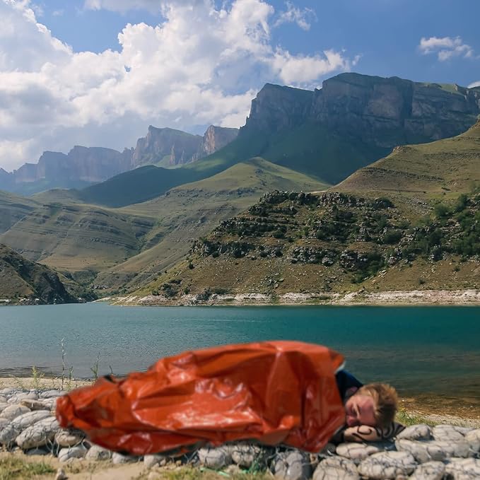 Emergency Bivy Sack Bivy Bag - Emergency Sleeping Bags 4 Pack Mylar Survival Sleeping Bag Emergency Bivvy Sack Waterproof Lightweight Foil Military Patriot Compact Gear Blanket Thermal Escape Camping