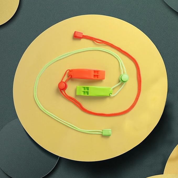 2-Pack Whistle Emergency Safety with Lanyards - High Decibel Survival Whistle for Life Jackets, Boating, Kayaking, Hiking, Hunting & Rescue