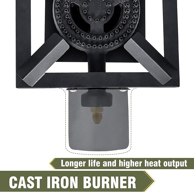 BESTFIRE Propane Burner,100,000 BTUs High Pressure Single Propane Stove with 4.1ft Adjustable Hose with Regulator,Gas Stove for Outdoor Cooking, Turkey Fry, Seafood Boil