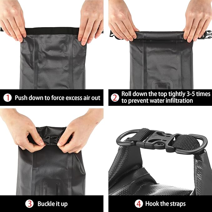 Waterproof First Aid Kit Roll Top Boat Emergency Kit with Waterproof Contents for Fishing Kayaking Boating Swimming Camping Rafting Beach Dark Grey