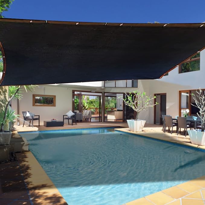 winemana 90% Shade Cloth, Dog Kennel Shade Cover, 20 x 30 FT Sturdy Durable Sunblock Shade Mesh Tarp with Grommets for Patio Plants Greenhouse Chicken Coop Porch